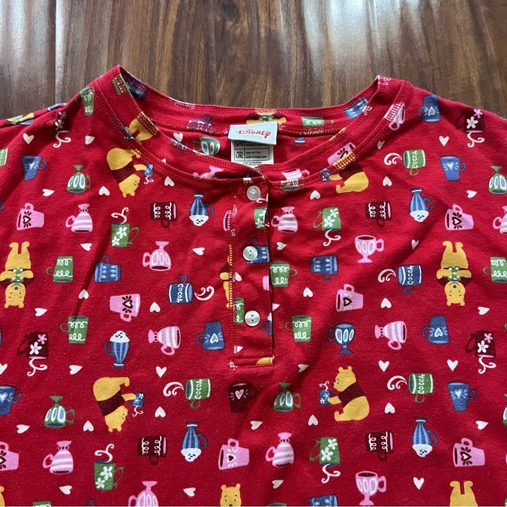 Vintage Disney Store Winnie the Pooh Red Pajama Set size large/XL - Picture 4 of 12